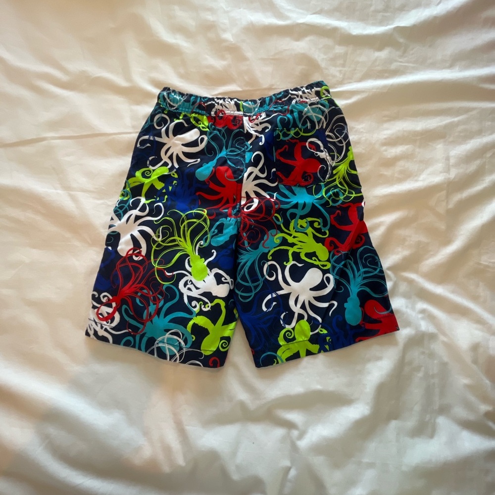 Lands' End Swim Blue and Red Shorts